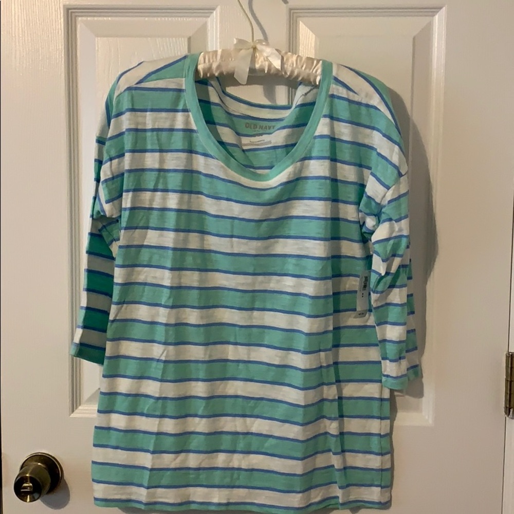 NWT Mint & light blue Old Navy 3/4 sleeve Top